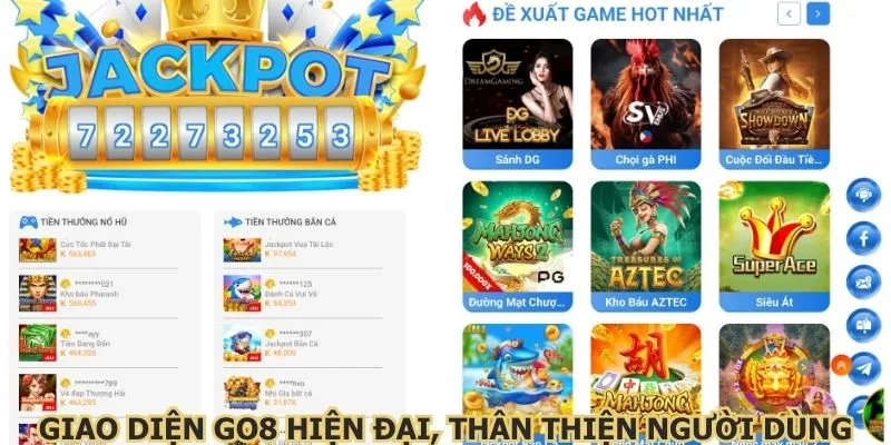 Giao diện Go8 hiện đại, thân thiện người dùng