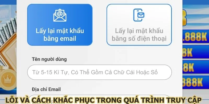 Lỗi và cách khắc phục trong quá trình truy cập